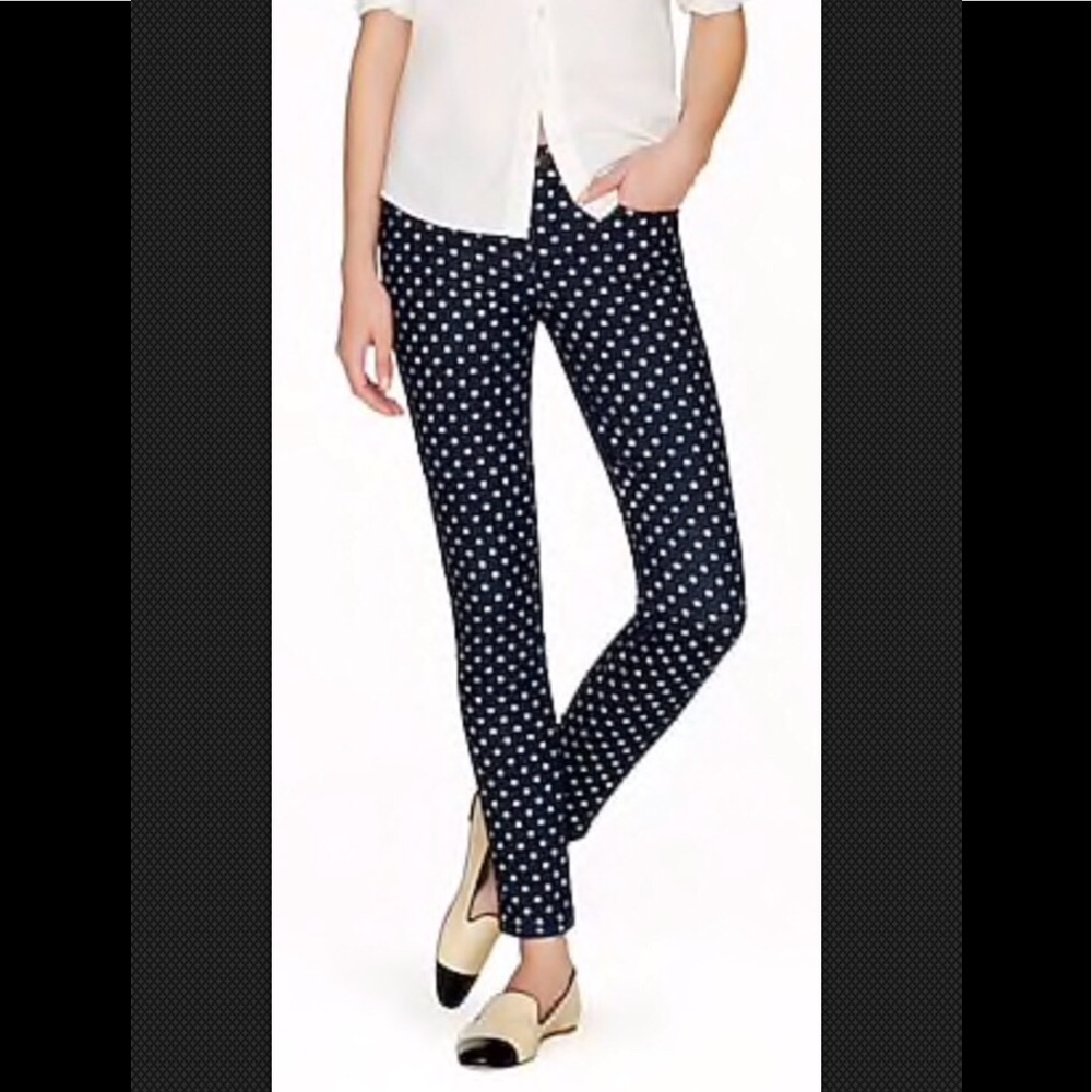 J CREW Jeans Toothpick Polka Super Skinny Ankle #03251 Sz 27